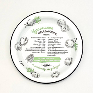 Тарелка эмалированная "Пельмени по-уральски" производствоЕль