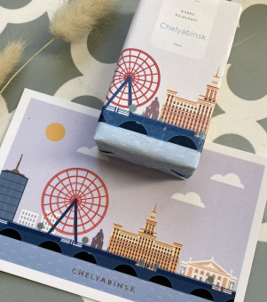 Мыло сувенирное с открыткой "Челябинск"
